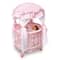 Badger Basket Pink & White Royal Pavilion Round Doll Crib with Canopy & Bedding